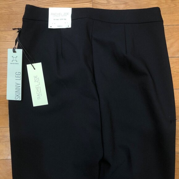 NWT Rachel Zoe 4-Way Stretch Hi Rise Slim Leg Pull On Black Pants Size 2 - Picture 4 of 5